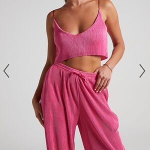 Showpo Two Piece Set - Pink Plisse NWT